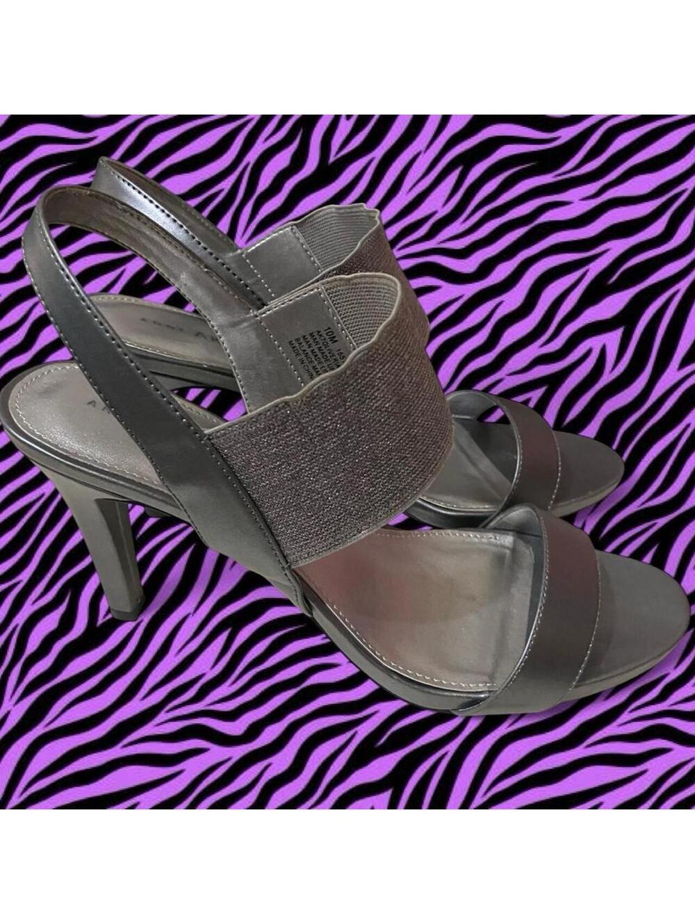 Anne Klein Pewter Gray Heels with Sparkly Band